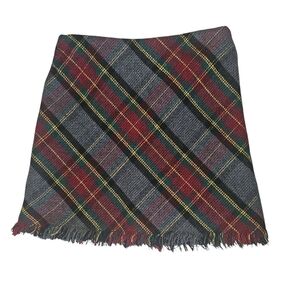 Sanctuary Fringe Hem Blanket Mini Skirt Sz S/M